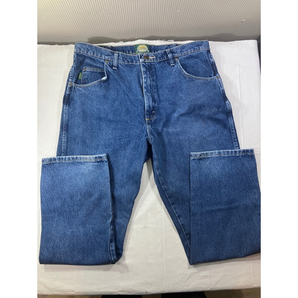 Cabelas Mens Jeans Denim Blue‎ Straight Leg Size 38x32 Cotton